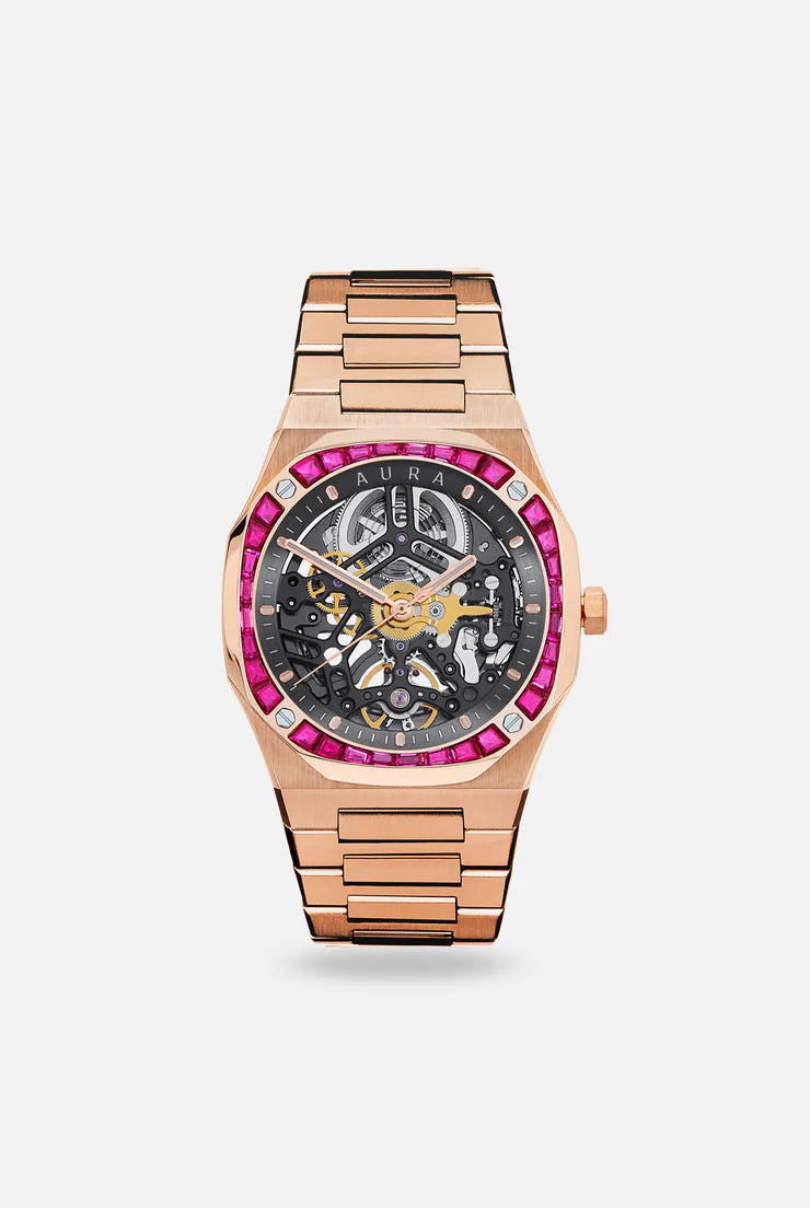 Aura Skeleton Rose /Ruby Watch