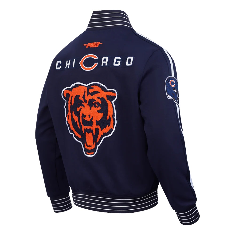 JH Design Navy Chicago Bears Full-Zip Varsity Jacket