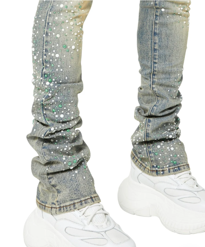 Guapi Vintage Olive Pearls Denim