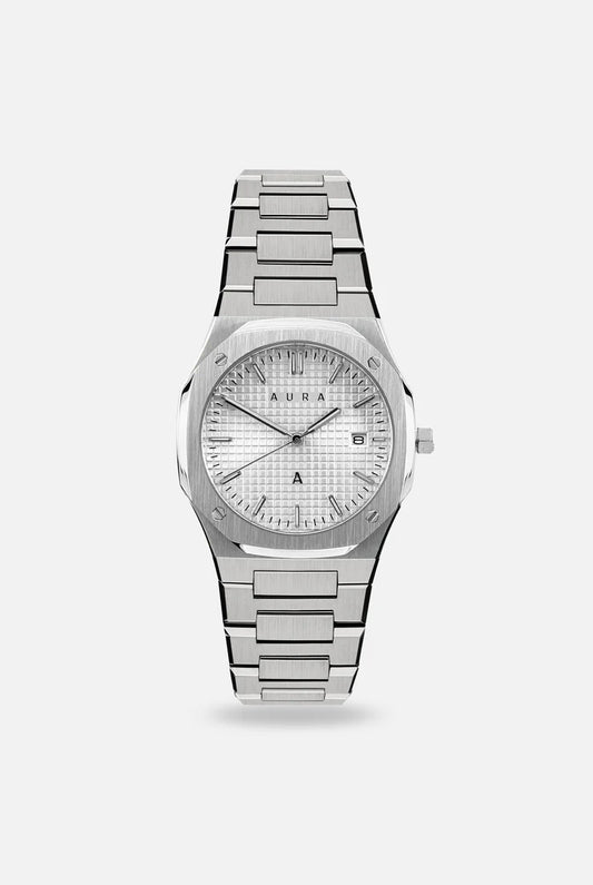 Aura Date 004 Steel/White Watch
