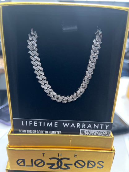 Gold God Cuban Link 8MM “White Gold 18”