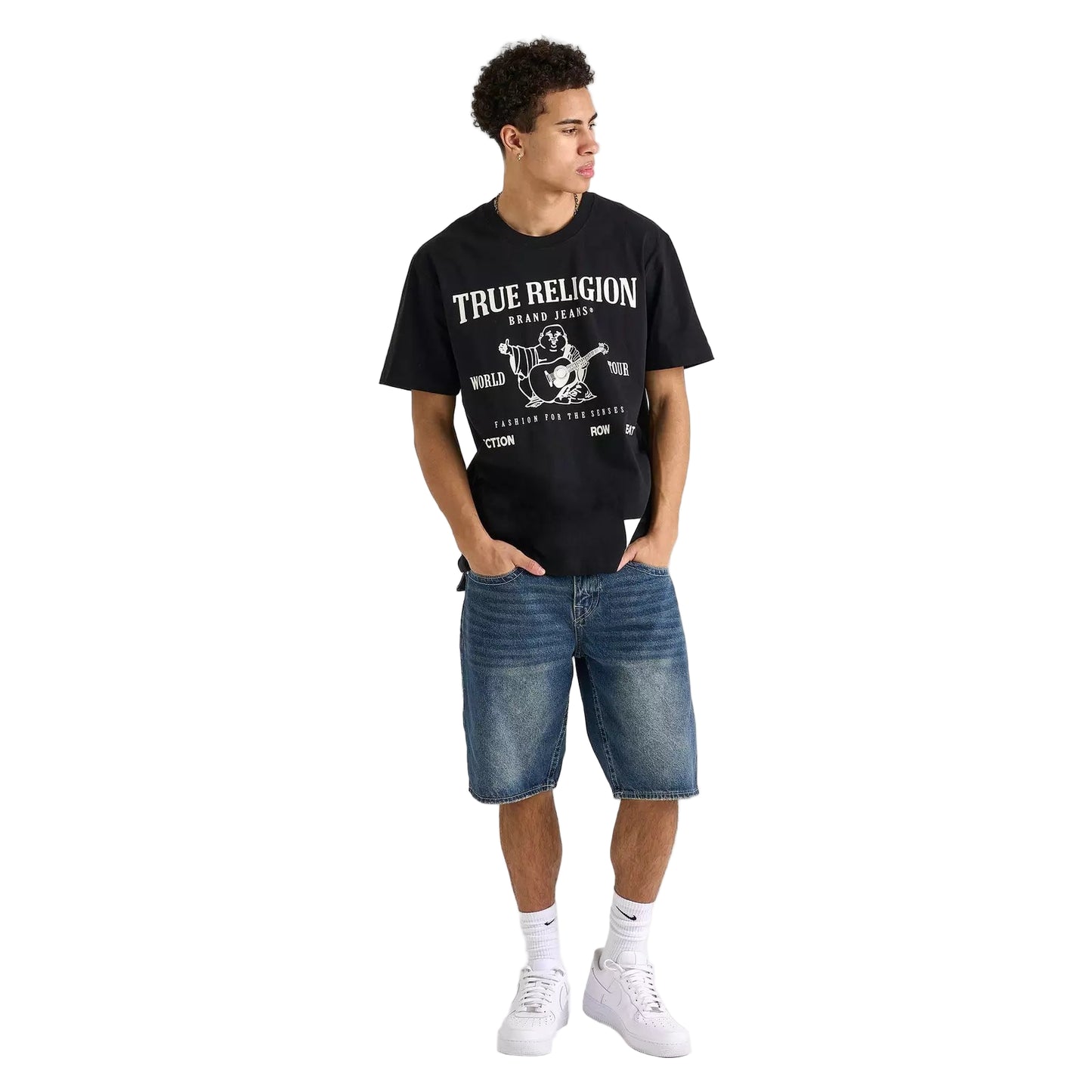 True Religion Bobby Flap Baggy Denim Jean Shorts