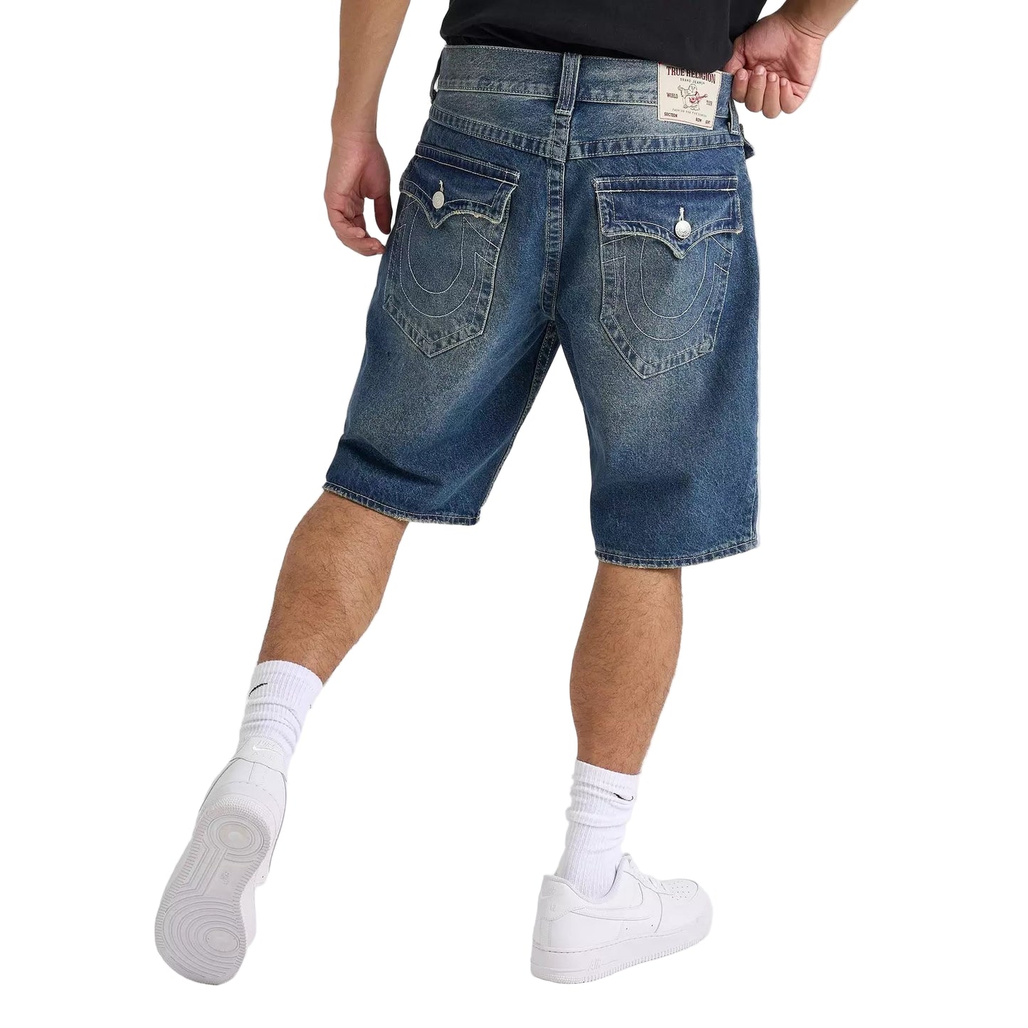 True Religion Bobby Flap Baggy Denim Jean Shorts