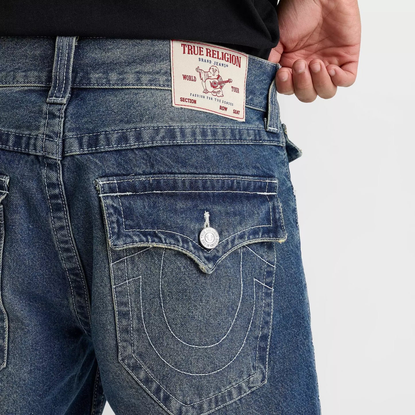 True Religion Bobby Flap Baggy Denim Jean Shorts