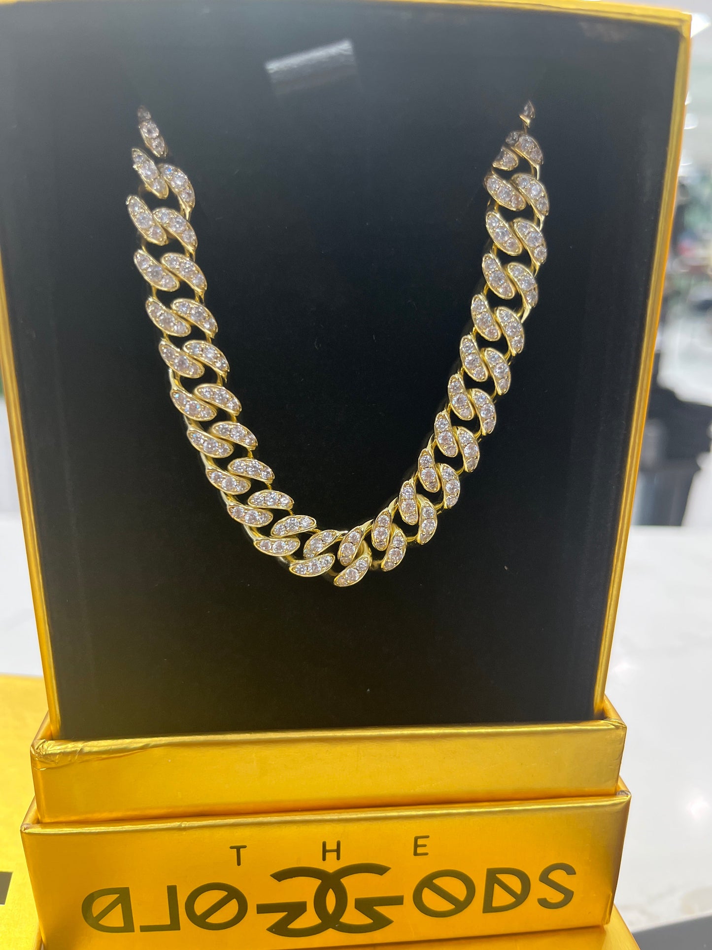 Gold God “Diamond Cuban Link Bracelet 10MM 18K Gold Plated 7.5”