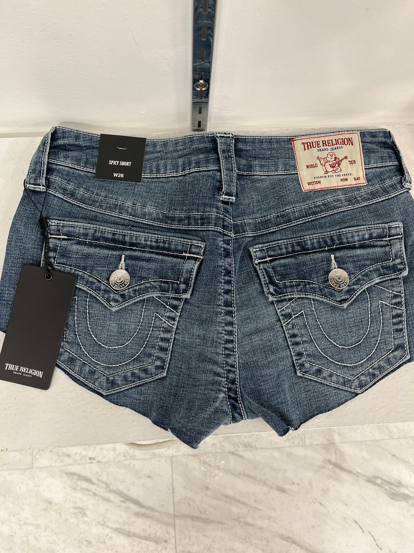 Women True Religion Spicy Mid Rise Short Flap