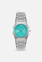 Aura Date 004 Steel/Turquoise Watch