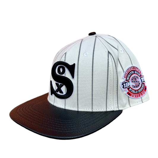 Chicago White Sox pro standard pinstripe white black snapback