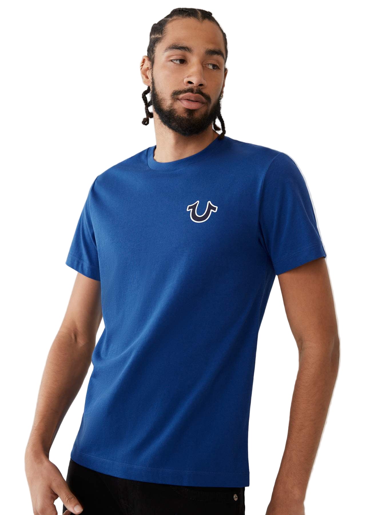 True Religion Buddha Logo Crewneck Short Sleeve T-shirt In Cobalt