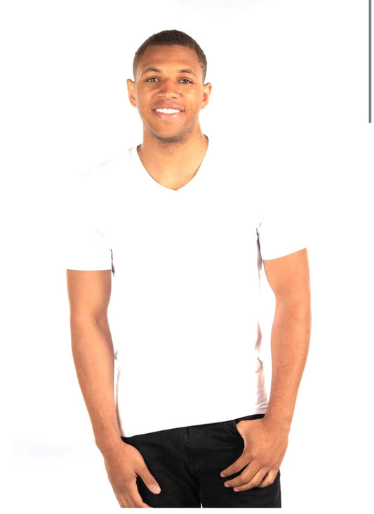 City Lab White V Neck T Shirt Small