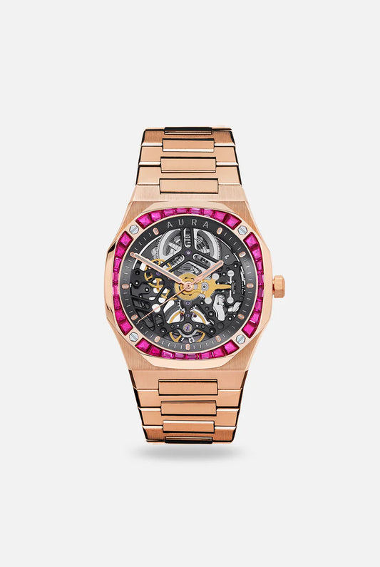 Aura Skeleton Rose /Ruby Watch