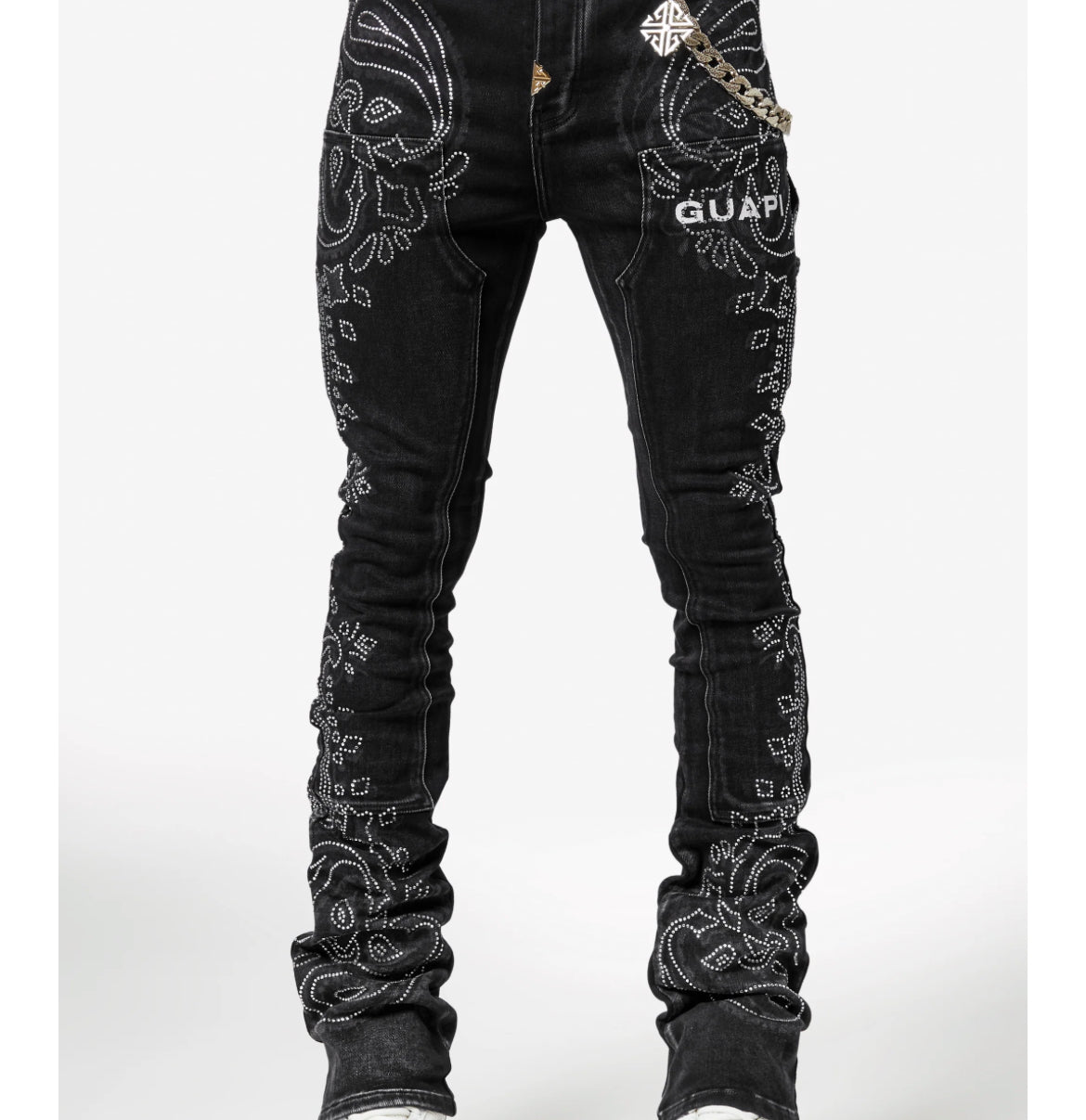 Guapi Women Blk Diamond Paisley Denim