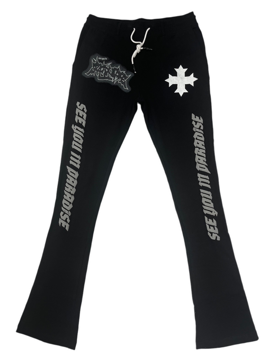 See You In Paradise Stacked Sweatpants Blk