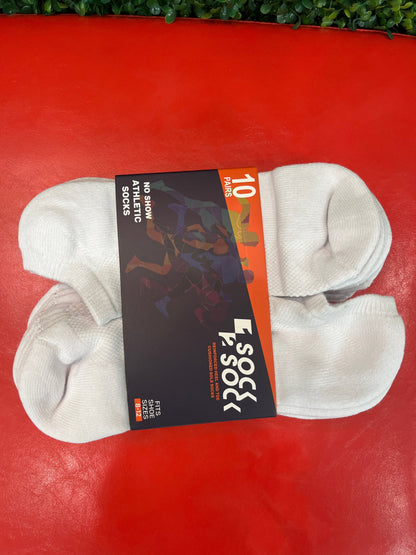 White Low Cut 10 pack Socks