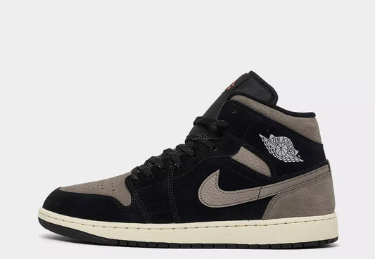 Air Jordan 1 Mid SE Black /Olive Grey-LT Wild Mango Sz 10