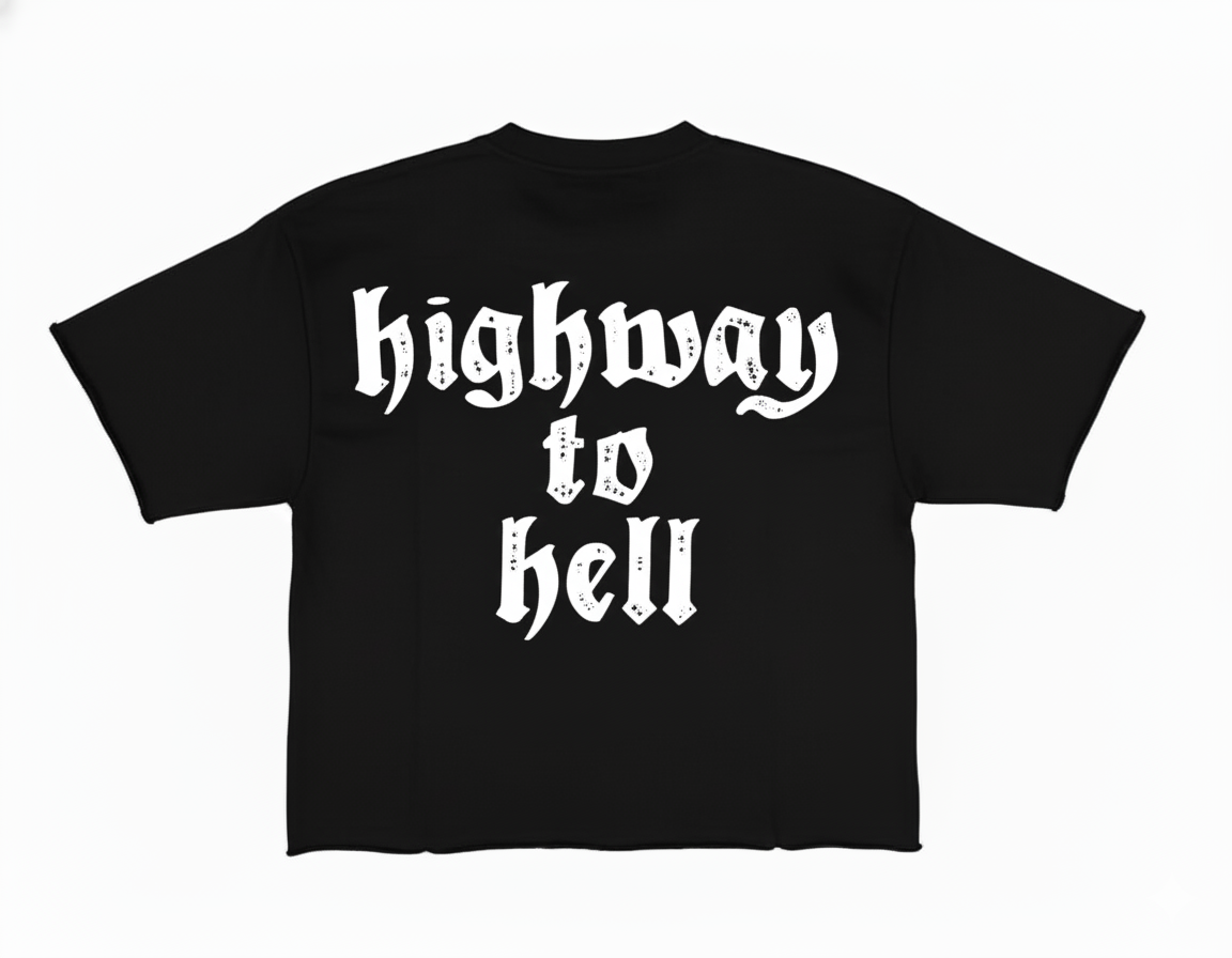 BKYS "Highway to Hell" Terry Cropped Tee (Black)