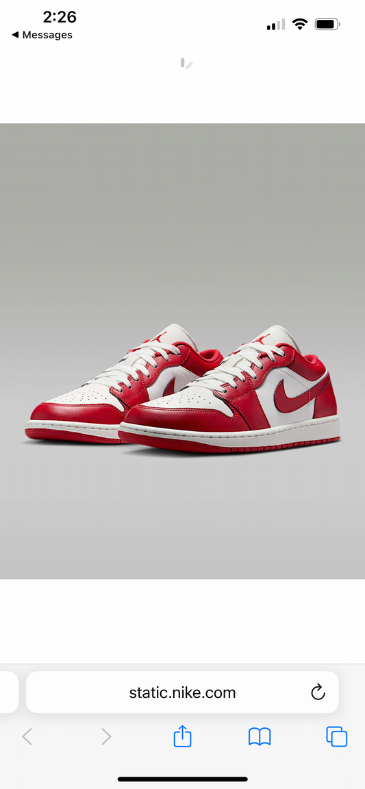 Air Jordan 1 Low Summit White/Varsity Red