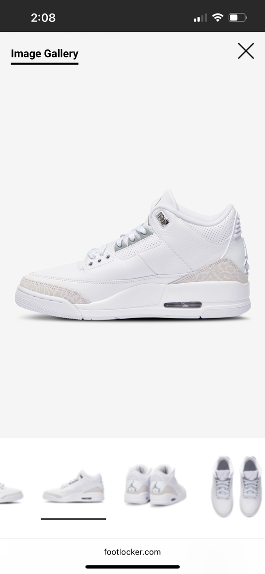 Air Jordan 3 Retro Wht/Metallic