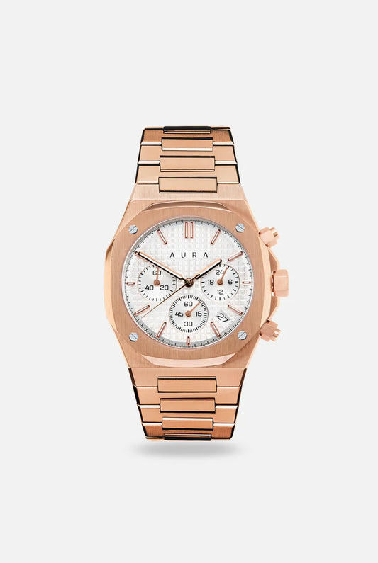 Aura Chronograph Rose /White Watch