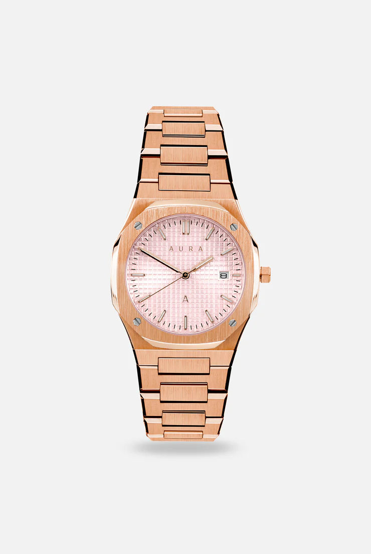 Aura Date 004 Rose Gold /Pink Watch