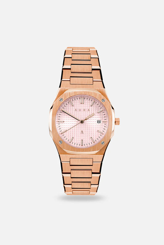 Aura Date 004 Rose Gold /Pink Watch