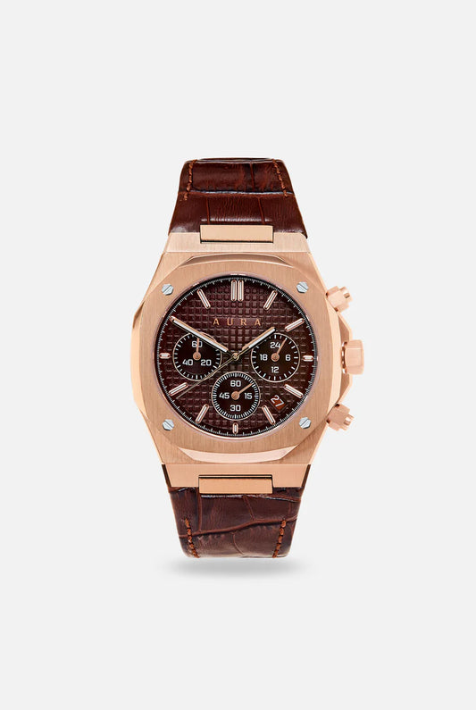 Aura Chronograph Rose/ Brown Watch