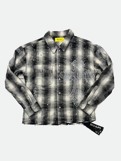 Guapi Men CloudGrey Cross Flannel Medium