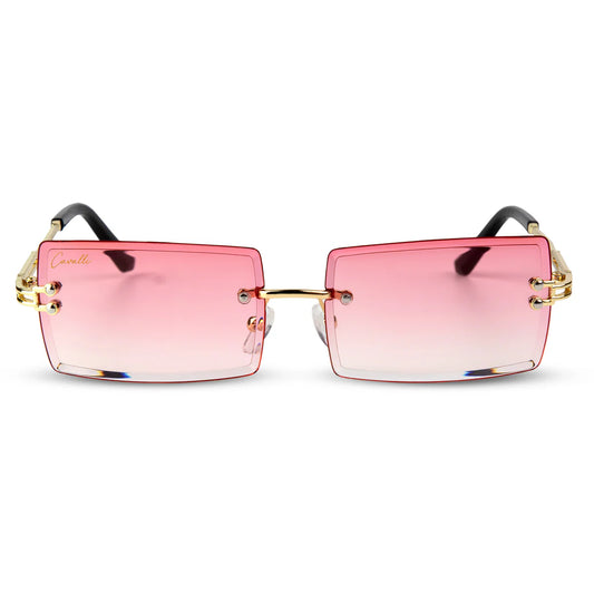 Pink tinted (glasses)