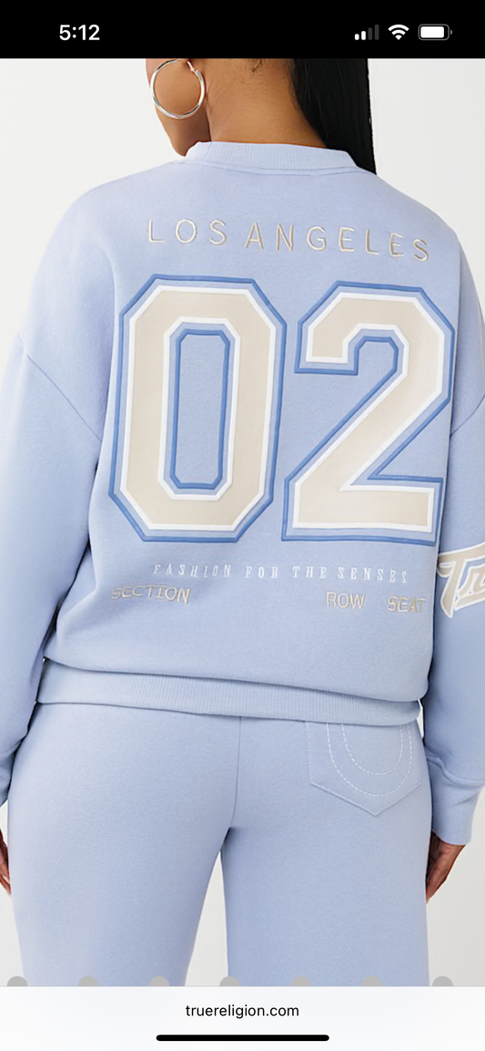 True Religion Boyfriend Pullover Sweatshirt