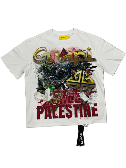 Guapi “Free Palestine” Tee (White)