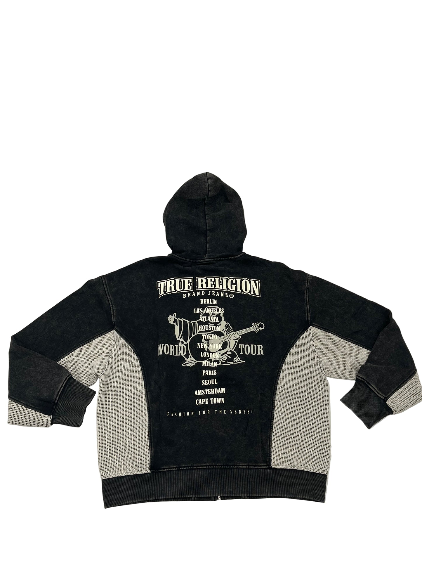 Relaxed Fit Zip-Up Hoodie with Mesh