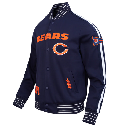 JH Design Navy Chicago Bears Full-Zip Varsity Jacket