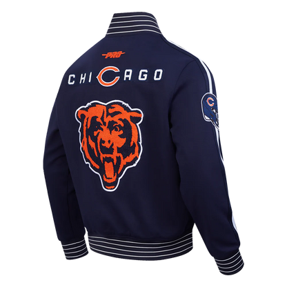 JH Design Navy Chicago Bears Full-Zip Varsity Jacket