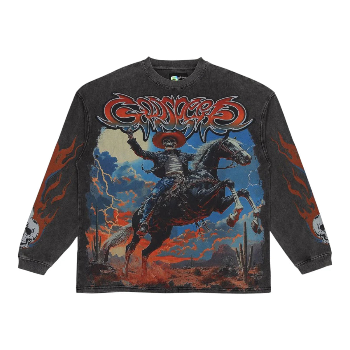 Godspeed Mens Best Western Long Sleeve Shirt Grey Wash