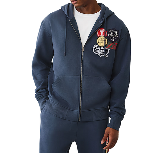 Vintage Patch Zip Hoodie