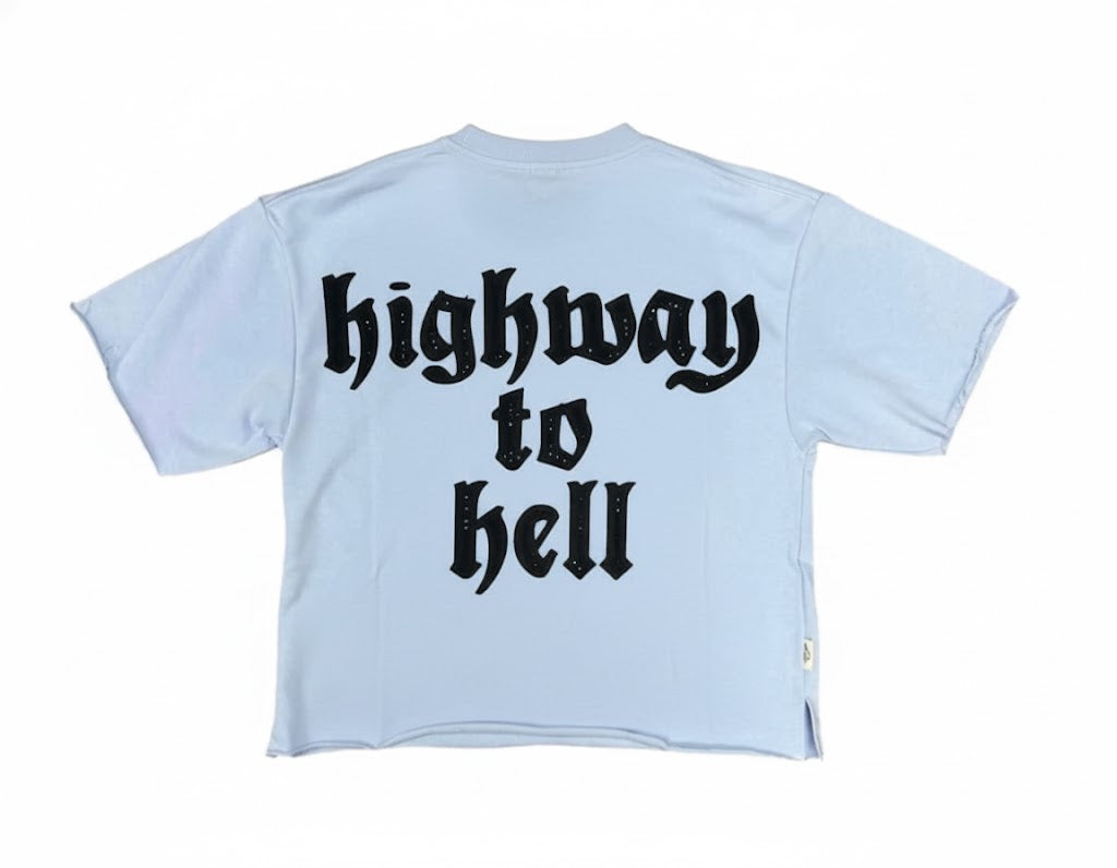 BKYS Highway to Hell Terry Cropped Tee (Ice Blue)