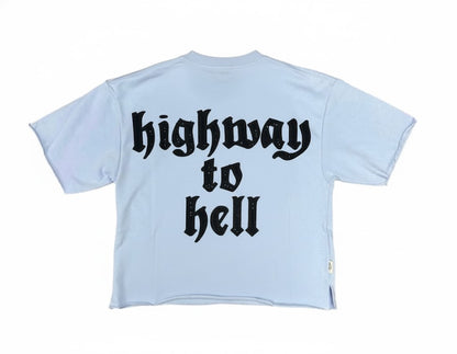 BKYS Highway to Hell Terry Cropped Tee (Ice Blue)